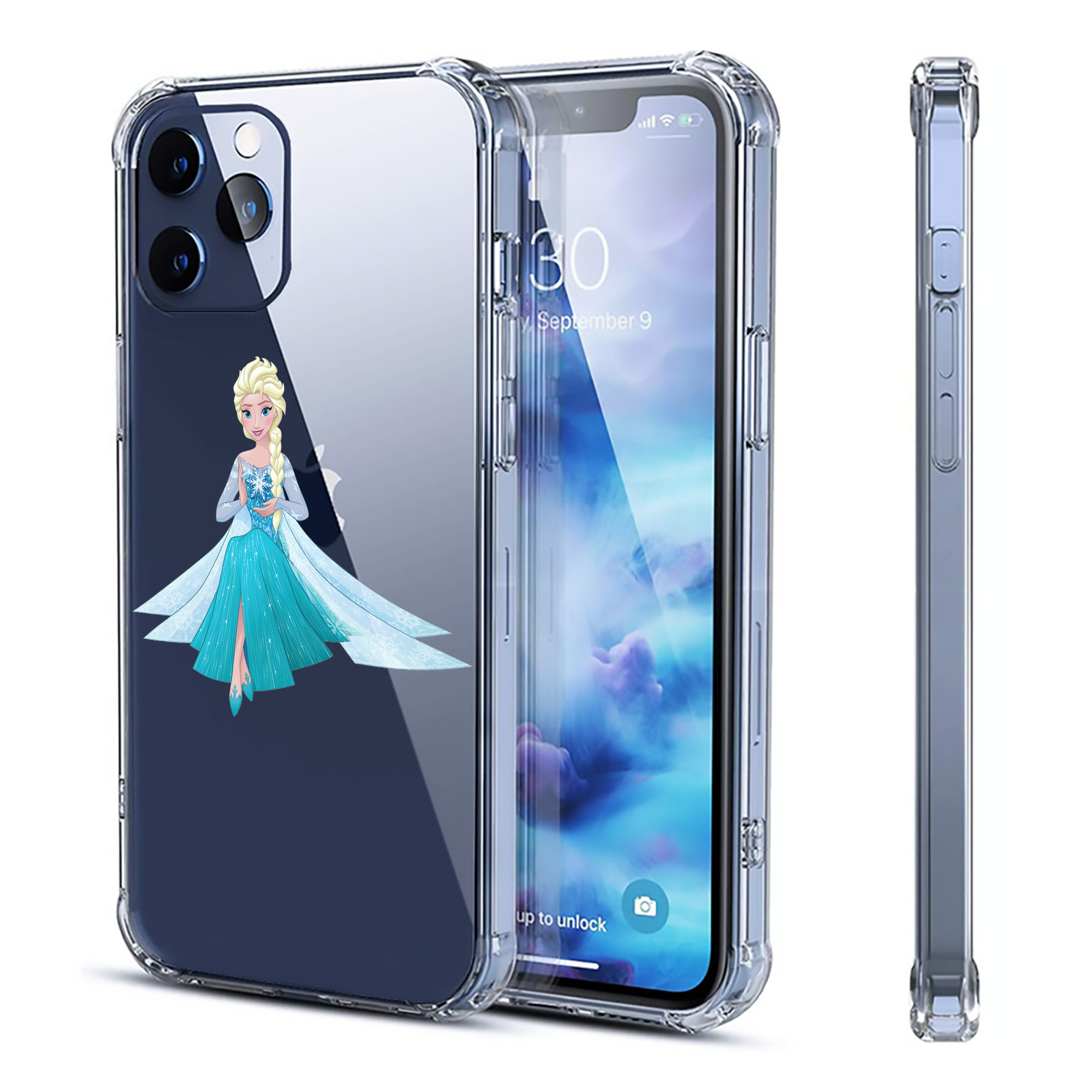（画像用） アナと雪の女王 アンナ エルサ Frozen Anna Elsa 【iPhone 12シリーズ対応】透明スマホケース（クリアソフトケース）